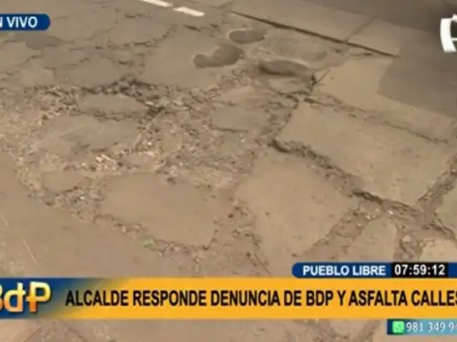 Pueblo Libre: Municipio inicia trabajos de asfaltado tras denuncia de BDP