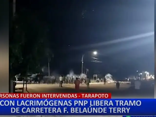 Tarapoto: PNP libera carretera Fernando Belaúnde Terry