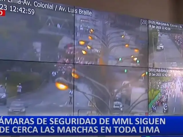 Cámaras de seguridad del municipio de Lima siguen las marchas en la capital