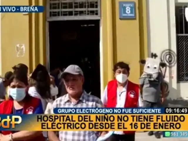Hospital del Niño de Breña se queda sin luz: se han suspendido todas las operaciones