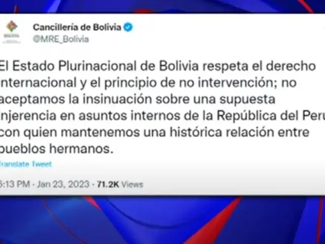 Cancillería de Bolivia se pronuncia sobre declaraciones del presidente Luis Arce