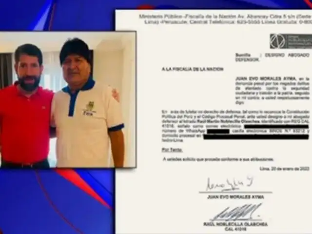 Evo Morales designa a RaÃºl Noblecilla como su abogado para defenderlo por denuncia en PerÃº