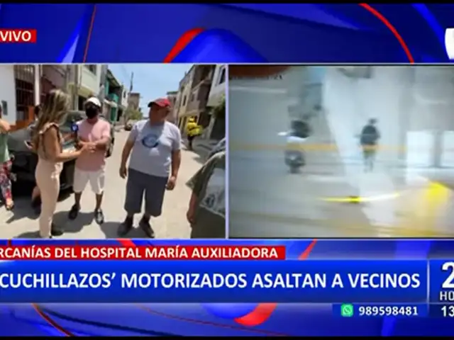 VMT: Delincuentes asaltan vecinos con cuchillos a bordo de motocicleta lineal