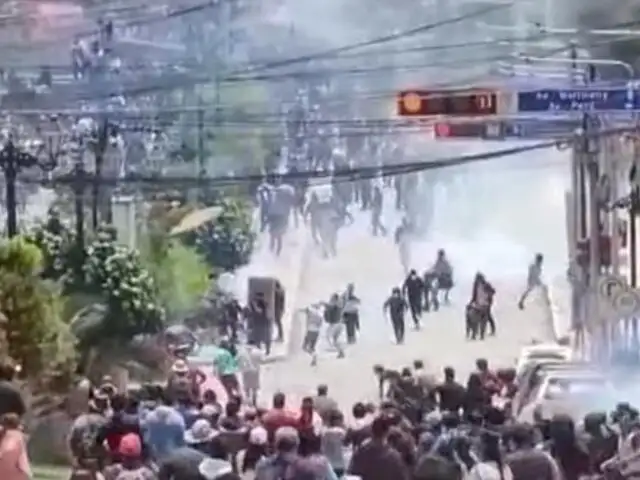Apurímac: manifestantes y la Policía se enfrentan en Andahuaylas