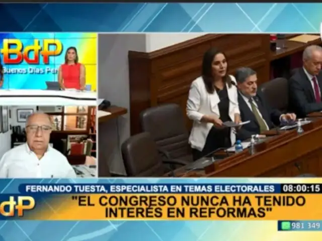 Tuesta: "La elección debería ser complementaria para Ejecutivo y Congreso hasta el 2026"