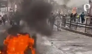 Protestas en Huancayo: manifestantes queman llantas y bloquean la avenida Ferrocarril