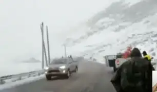 Carretera Central: se normaliza el tránsito en el sector de Ticlio afectado por una fuerte nevada
