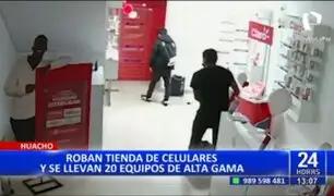 Huacho: Ladrones ingresan a tienda de celulares y roban 20 equipos de alta gama