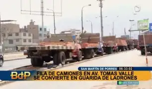Vecinos de SMP denuncian que camiones se han apoderado de av. Tomás Valle