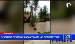 Cajamarca: Quebrada se desborda y deja decenas de familias damnificadas