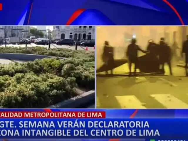 Municipio de Lima repara daños hecho por manifestantes en Plaza Dos de Mayo
