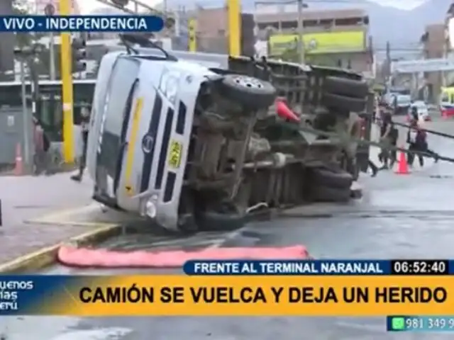 Aparatoso choque entre auto y furgoneta en Independencia: se reportó un herido