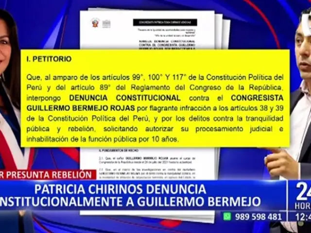 Guillermo Bermejo es denunciado constitucionalmente por Patricia Chirinos: busca inhabilitarlo por 10 años