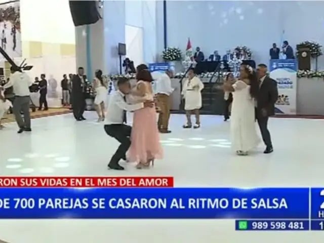 ¡A ritmo de salsa!: Más de 700 parejas se casaron en matrimonio civil comunitario en el Callao