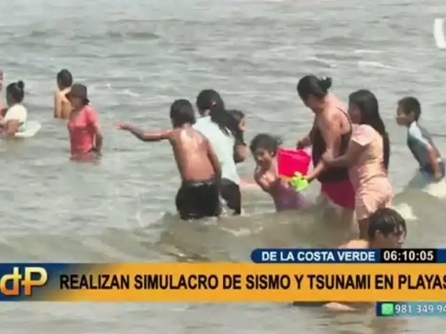 Decenas de bañistas participaron en simulacro de sismo y tsunami en las playas de Lima