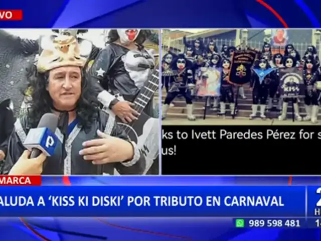 Banda Kiss saluda a los “Kiss Ki Diski de Cajamarca” por homenaje en carnaval
