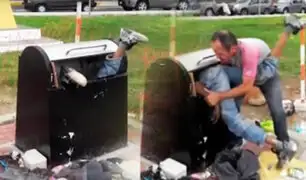 Recicladores arriesgan su vida al ingresar a contenedores de basura en San Miguel