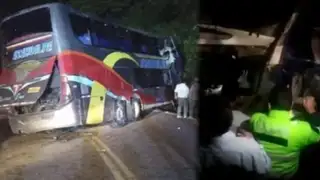 Cajamarca: Bus interprovincial se salva de caer a un precipicio tras accidente de tránsito