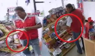 Cajamarca: Inspector de Transporte fue captado robando productos de minimarket