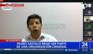 Castillo niega ser parte de organización criminal y vuelve a atacar a la prensa