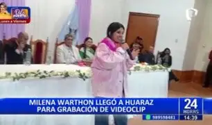 Milena Warthon llega a Huaraz para grabar su nuevo videoclip