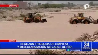 Lurín: Realizan limpieza del río para evitar desborde tras fuertes lluvias