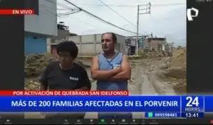 Trujillo: Más de 200 familias afectadas en El Porvenir por activación de quebrada