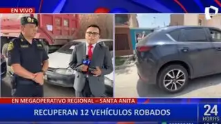 Policía Nacional recupera 12 vehículos robados en megaoperativos