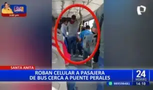 Santa Anita: Delincuente roba celular a pasajera de bus cerca al puente Perales