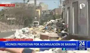 SJM: Vecinos protestan por basura acumulada en avenida Los Álamos