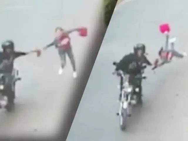 SMP: Ladrón en moto jala cartera a mujer y la arrastra por varios metros