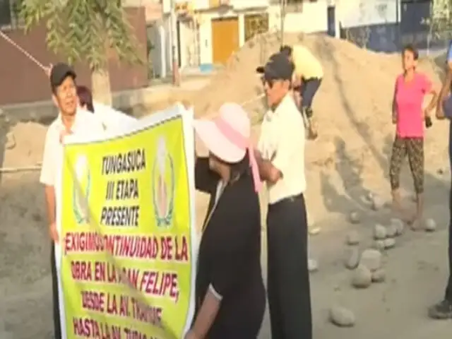 Comas: escolares y comerciantes perjudicados por obras paralizadas en avenida San Felipe