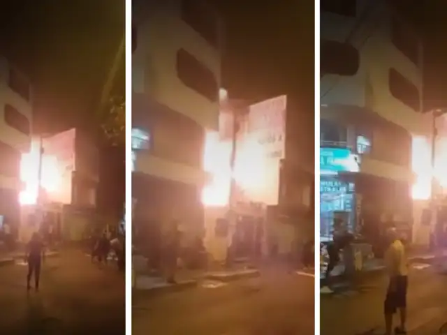 Comas: Reportan incendio de grandes proporciones cerca a oficinas del Banco de la Nación