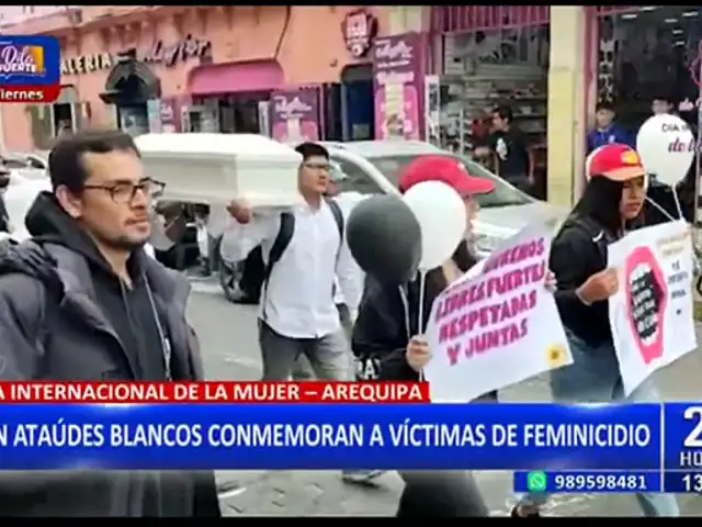 Arequipa: Conmemoran a víctimas de feminicidio con ataúdes blancos