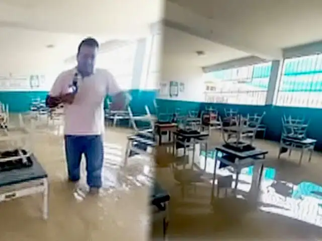 Tumbes: centro educativo termina inundado por lluvias torrenciales