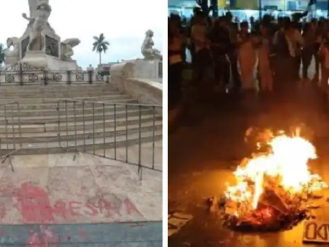 Trujillo: Violentos manifestantes dañan instalaciones de la Plaza de Armas