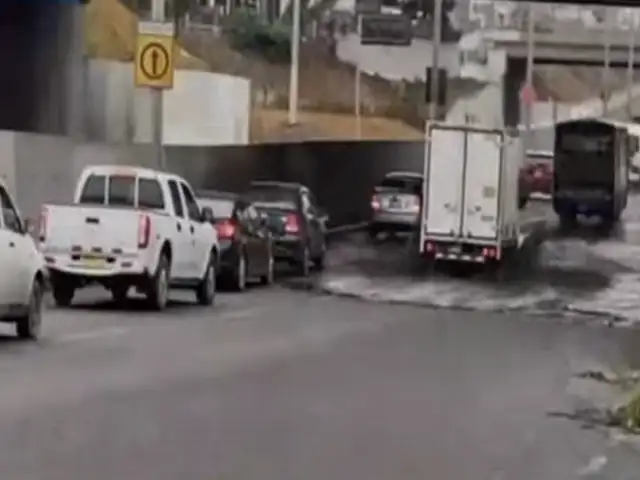 San Luis: reportan aniego en bypass de la avenida Circunvalación tras intensa lluvia