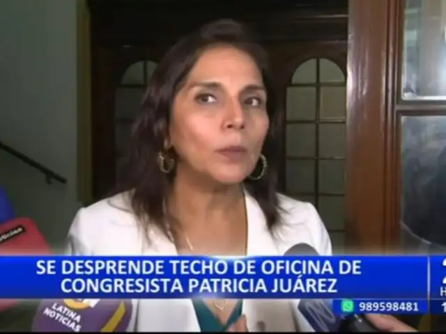 Juárez pide que revisen instalaciones del Congreso tras desplomarse el techo de su despacho
