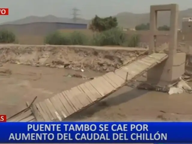 Comas: Puente Tambo Río se desploma por creciente de caudal del rio Chillón