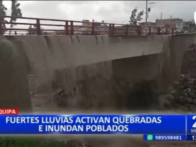 Fuertes lluvias activan quebradas y afectan a 3 distritos de Arequipa