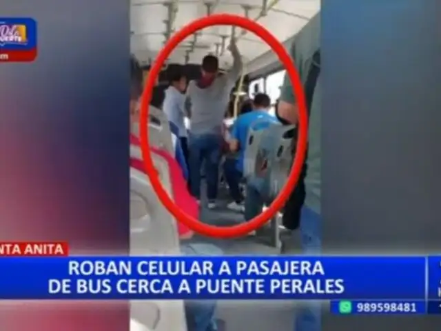 Santa Anita: Delincuente roba celular a pasajera de bus cerca al puente Perales