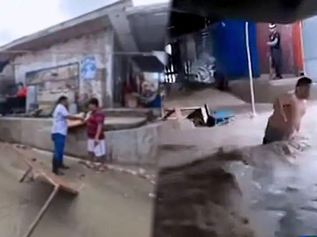 Piura: mercado de Sullana es arrasado por las fuertes lluvias