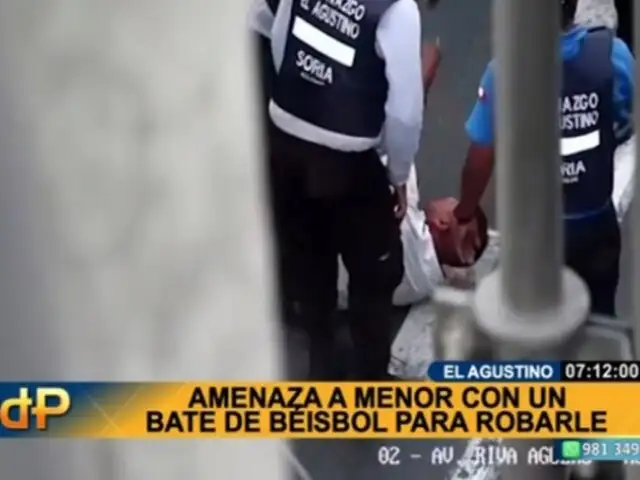 El Agustino: delincuente amenaza a menor con un bate de béisbol para robarle su celular