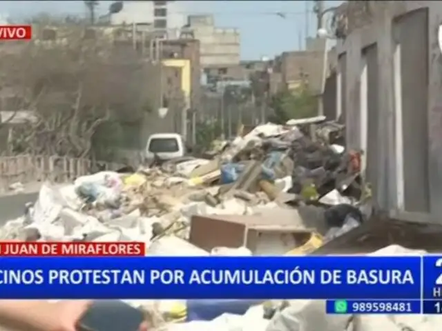 SJM: Vecinos protestan por basura acumulada en avenida Los Álamos