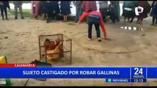 Cajamarca: Ronderos castigan a sujeto por robar gallinas para venderlas en el mercado