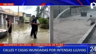 Emergencia en Piura: intensas lluvias inundan calles y casas del distrito de Castilla