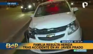 Aparatoso accidente en Av. Javier Prado: cuatro miembros de una familia resultaron heridos