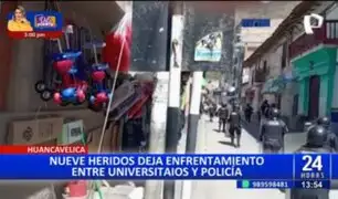Huancavelica: Al menos 9 heridos tras enfrentamiento entre universitarios y policías