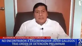 Ica: Fiscalía allana vivienda de exgobernador de Ica, Javier Gallegos