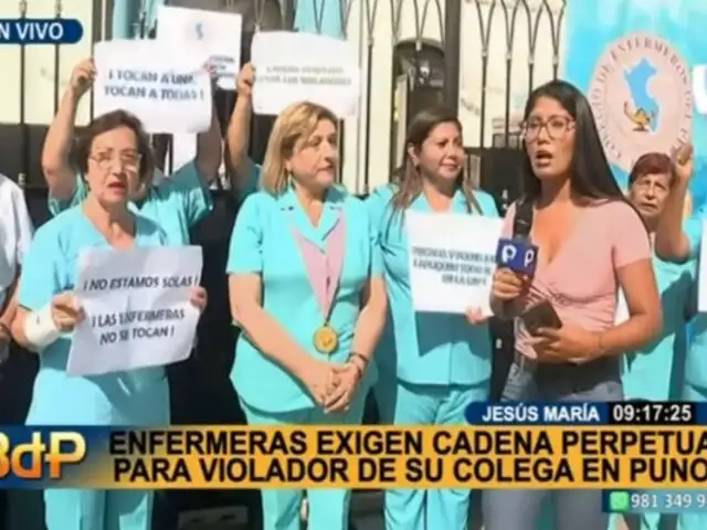Gremio de enfermeras exige cadena perpetua para violadores de su colega en Puno